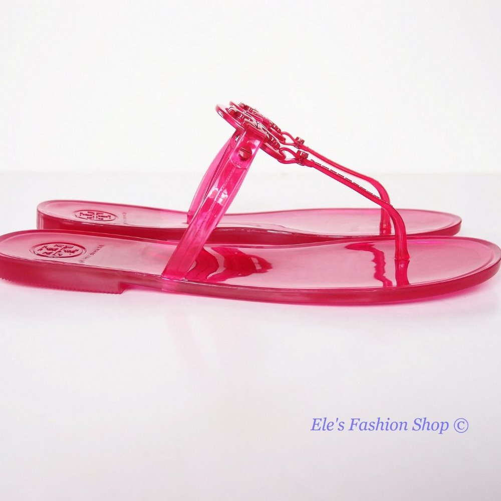 🥰 New In Box Tory Burch Jelly Mini Miller Sandal Red Orange US 8 9 AUTHENTIC - Picture 12 of 16
